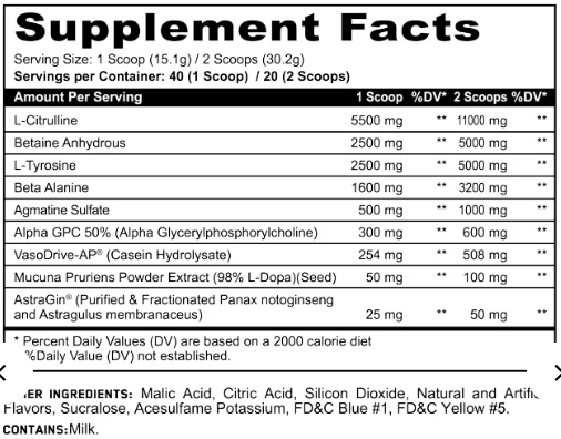 Panda x V1 - PANDAMUS Pre-Workout (Non Stim) Green Apple Bubble Gum