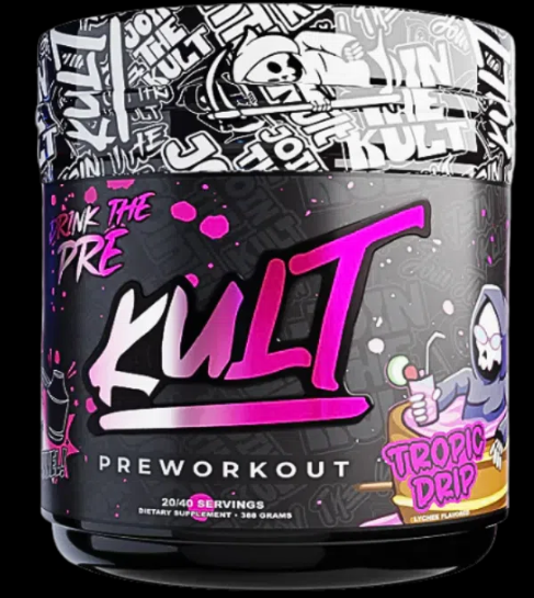 Kult Pre Workout Tropic Drip flavor container