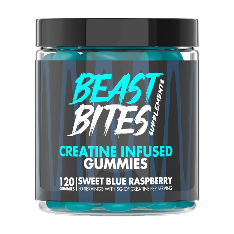 Beast Bites Creatine Gummies Blue Rasp